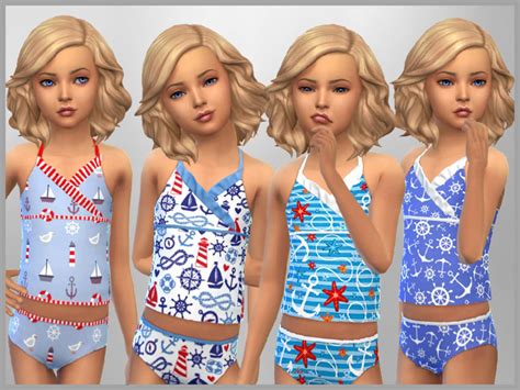 Girls Anchor Swimwear The Sims 4 Catalog