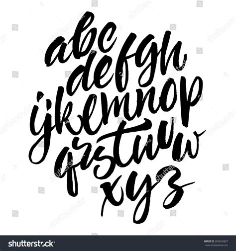 Black And White Hand Lettering Alphabet Design Handwritten Brush 187