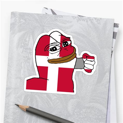 Punching Pepe Denmark Sticker By Meme Magician Redbubble