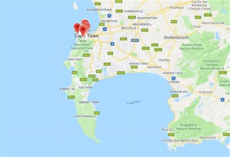 The map below highlights most of the major areas in cape town and surrounds. Map of Cape Town