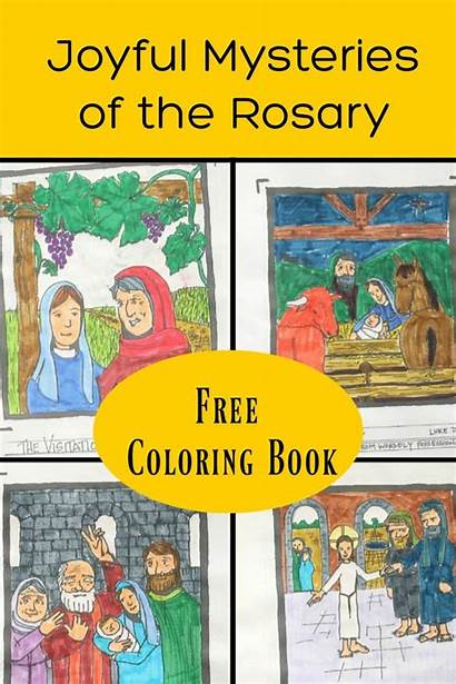 Catholic Joyful Mysteries Coloring Rosary Crafts Jesus