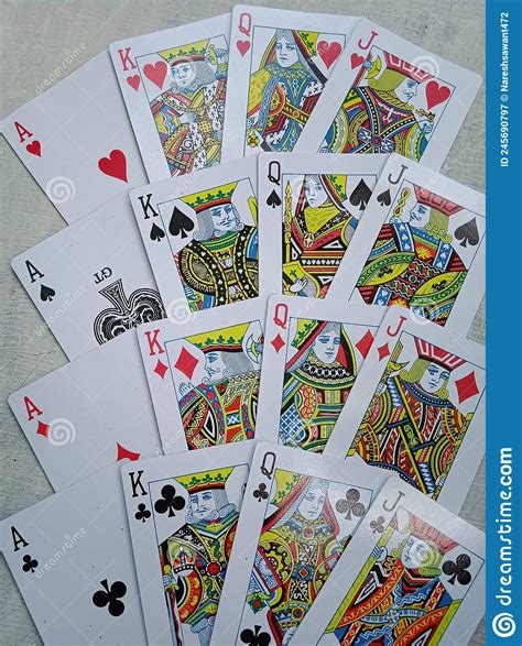Set Of Four Aces Kings Queens And Jacks From A Deck Of Playing Cards