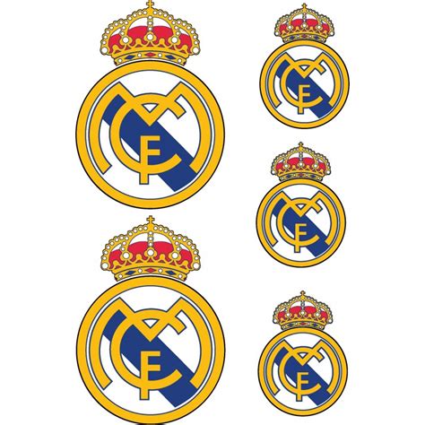 Stickers Real De Madrid 5 Autocollants Real Madrid 42x29cm Art Déco