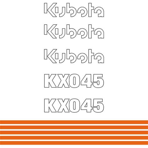 Kubota Kx045 Decals Stickers Acedecals