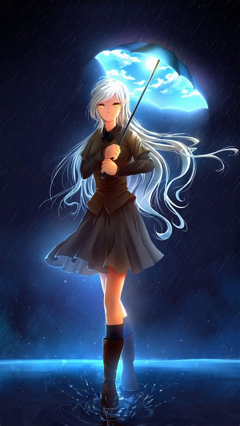 Anime Girl With Magical Umbrella Mobile Wallpaper Hd Mobile Walls