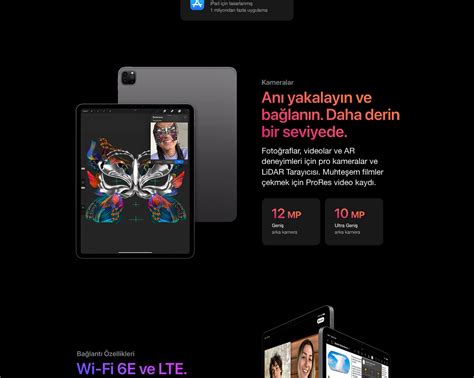 Apple 2022 129 Inç Ipad Pro Wi Fi 128 Gb Uzay Grisi 6 Nesil