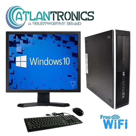 Hp Desktop Pc Computer Windows 7 Core 2 Duo 19 Monitor 4gb 1tb Win 7