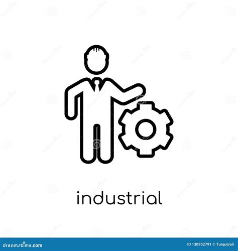 Industrial Engineer Icon From Industry Collection Stock Vector