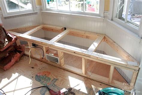 Building A Window Seat With Storage In A Bay Window Kitchen Bay