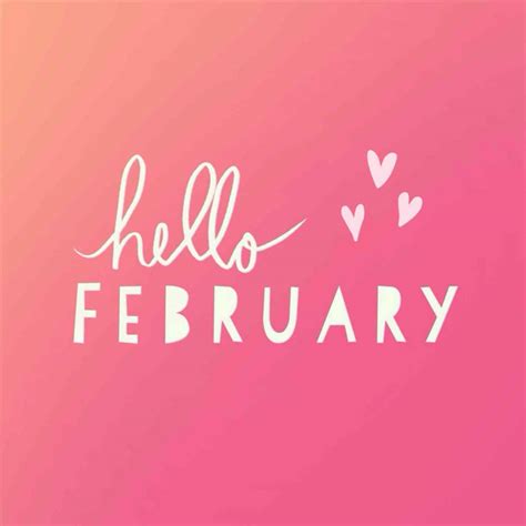 Download Hello February Pink Background Wallpaper