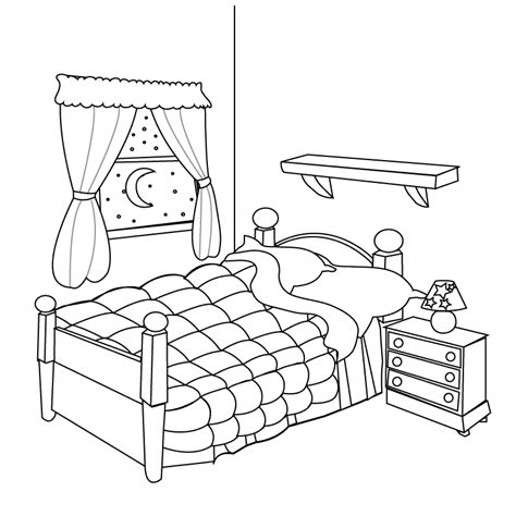 Bed Coloring Pages To Download And Print For Free