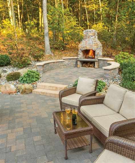 Paver And Wall Design Ideas Outdoor Fireplace Patio Fire Pit