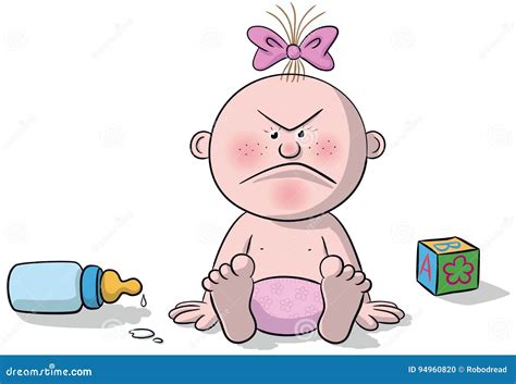 Illustration Of Newborn Baby Angry Stock Vector Illustration Of