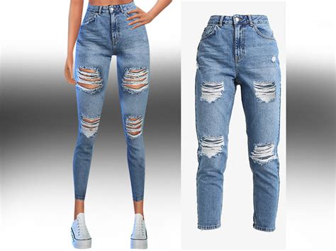 High Waist Ripped Jeans By Saliwa At Tsr Sims 4 Updates