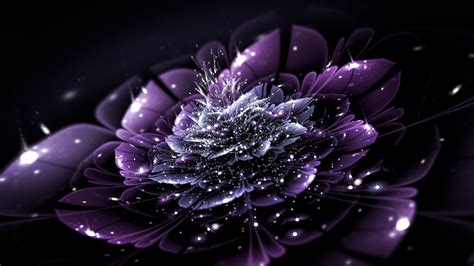 Purple Fractal Flower Abstraction Hd Trippy Wallpapers Hd Wallpapers