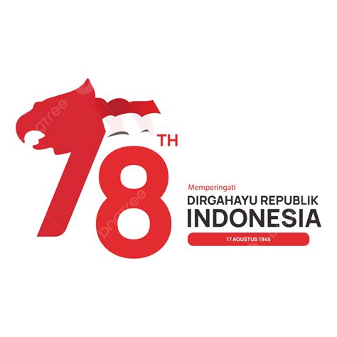 Logotipo Oficial De Hut Ri 78 En 2023 Con Bandera De Indonesia Vector