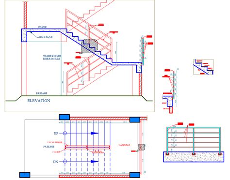 Staircase Plan Autocad File Find Here The Layout Plan And Elevation