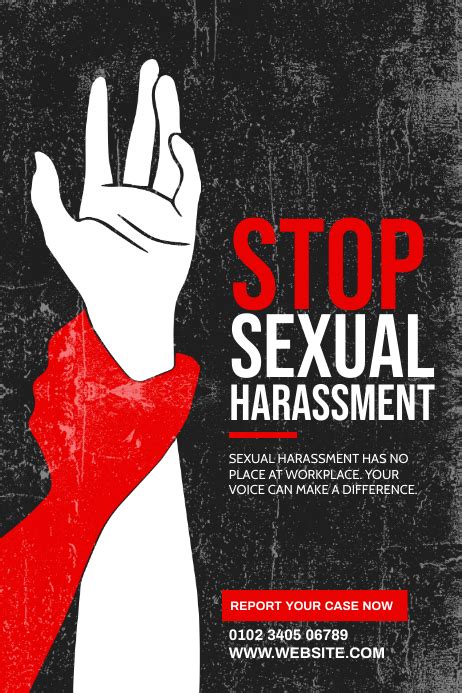 Stop Sexual Harassment Poster Template Postermywall