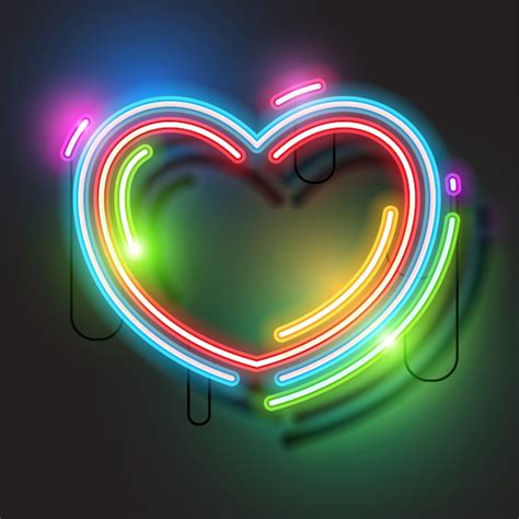 Premium Vector Heart Neon Banner