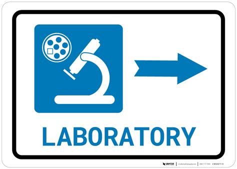 Laboratory Right Arrow With Icon Landscape Wall Sign Creative