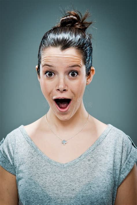Young Woman With Surprise Expression Stock Image Image Of Looking