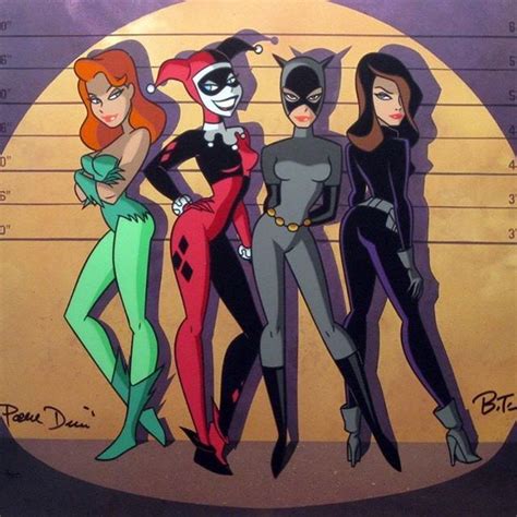 Poison Ivy Harley Quinn Catwoman And Talia Al Ghul By Bruce Timm