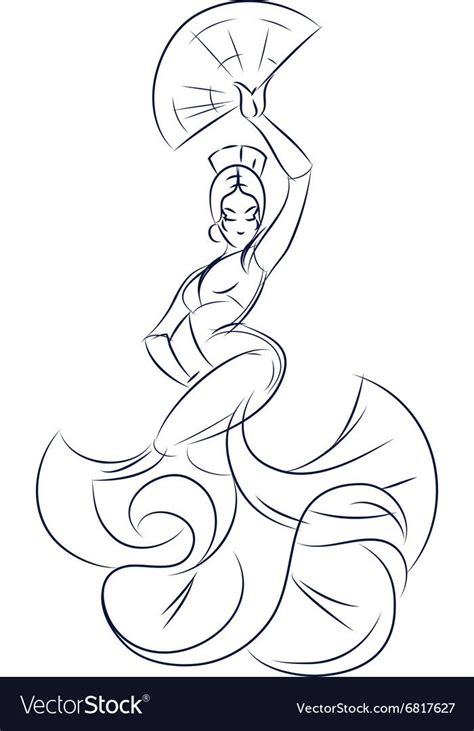 How To Draw A Flamenco Dancer Easy Flamenco Dancer Drawing At