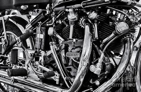 Hrd Vincent Motorcycle Engine Art Print By Tim Gainey