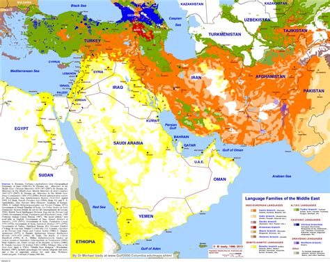 Map Of Middle Eastern Languages Middle East Political Map