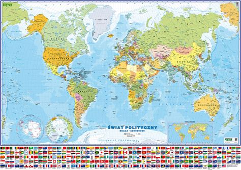 Mapa Ścienna Świata Polityczna 120 000 000