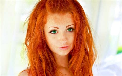 face women redhead model portrait simple background long hair looking at viewer red
