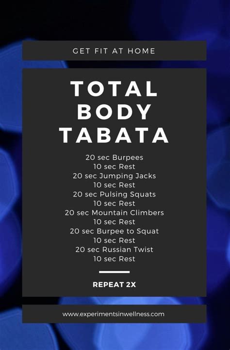 Total Body Tabata Experiments In Wellness Ejercicios De Entrenamiento Entrenamiento Ejercicios