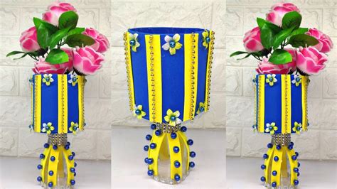 Vas Bunga Dari Botol Bekas Flower Vase Diy Flower Vase With Plastic