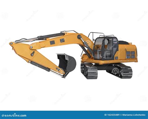 Detailed Backhoe Loader Isolated On White Background Vector