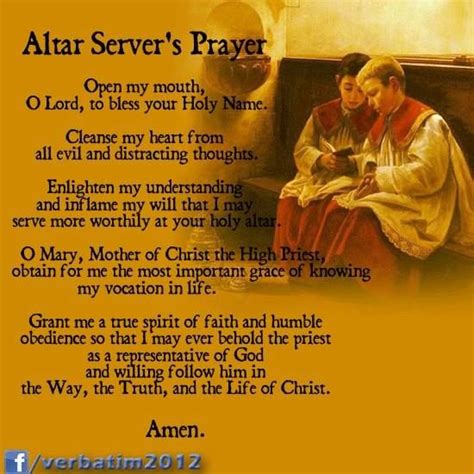 An Altar Servers Prayer Prayers Catholic Prayers Catholic Teaching