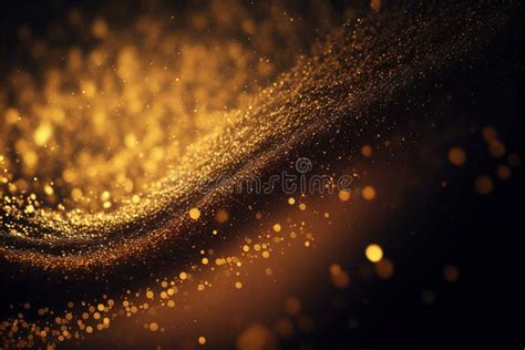 Golden Abstract Shiny Color Gold Wave Design Element With Glitter