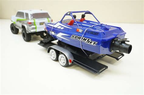 Rc Boat And Truck Trailer For Axial Scx24 Crawler 124 Scale Car Hauler
