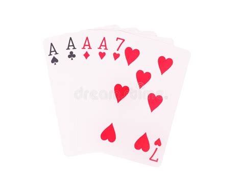Four Of A Kind Playing Cards Isolated On White Background Stock Photo