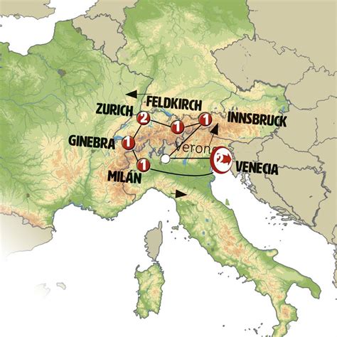 Norte de Italia Tirol y Suiza 2023 Europa Mediterránea