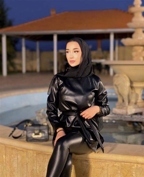 Gowns For Girls Arab Girls Hijab Girl Hijab Leather Dresses Leather Outfit High Knee Boots
