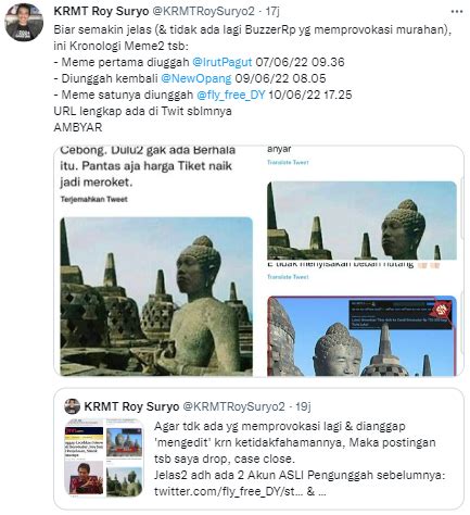 Ramai Tagar Tangkap Roy Suryo Ia Unggah Kronologi Meme Stupa Borobudur