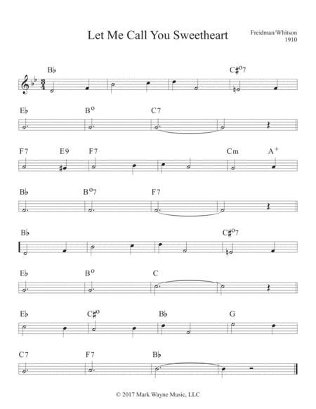 Let Me Call You Sweetheart By Leo Friedman Digital Sheet Music For Lead Sheet Fake Book