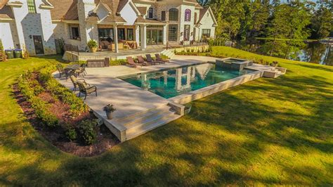 Custom Rectangle Pool And Raised Spa The Clearwater Pool Company