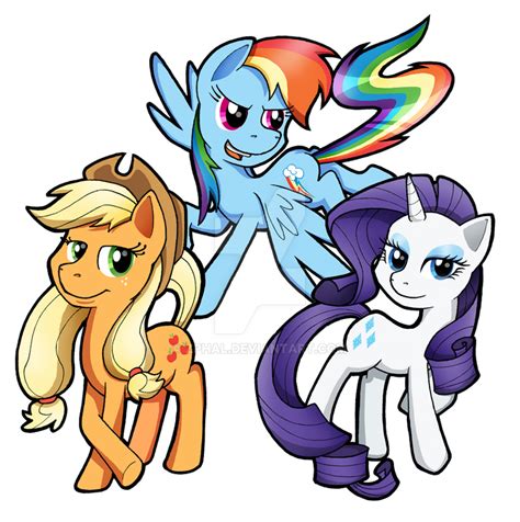 My Little Pony Applejack Rainbow Dash Rarity By Zphal On Deviantart