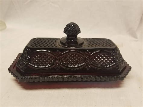 Avon Cape Cod Ruby Butter Dish. - Etsy