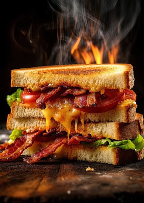 Blt Toasted Stacked Sandwich Bacon Lettuce And Tomato Generative Ai