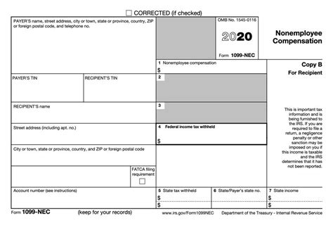 1099 nec form 2020 printable customize and print
