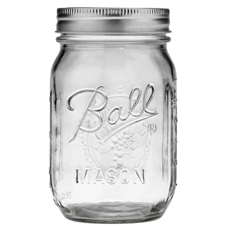 Ball 16 Oz Glass Mason Jar With Lid And Band 12 Count Ball Mason