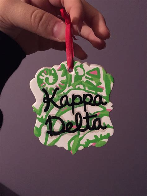 Hand Painted Kappa Delta Sorority Lilly Pulitzer Print Christmas