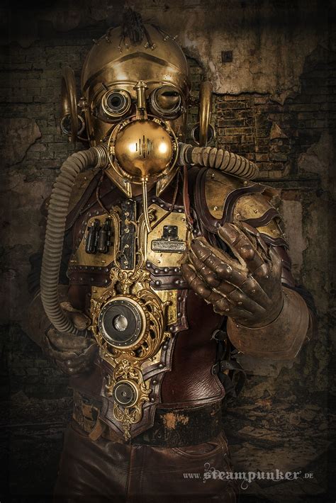 Steampunk Armor Made Of Brass And Leather